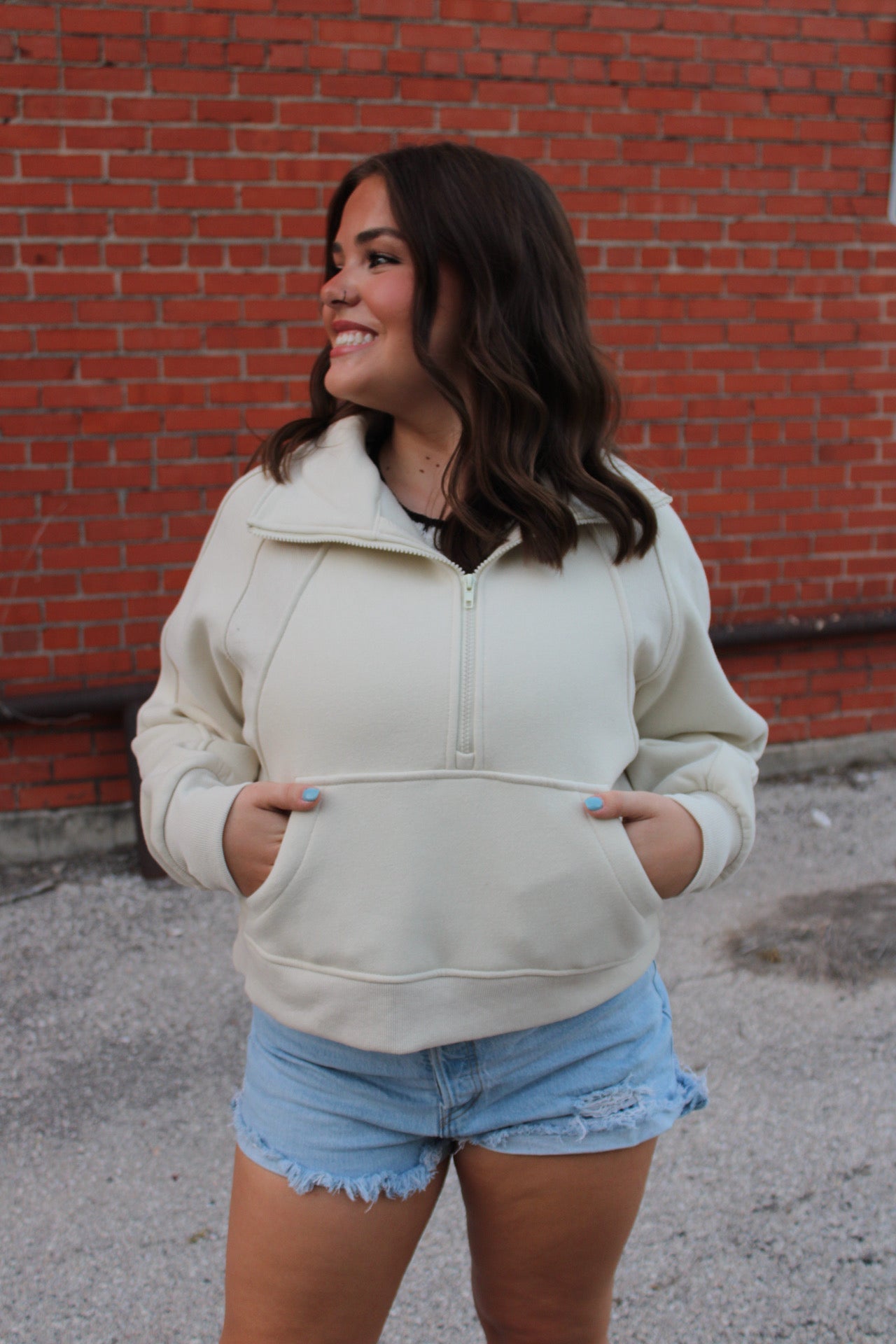 Bone Cloud Half Zip