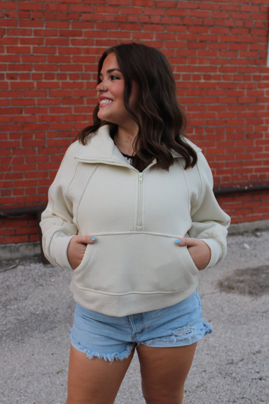 Bone Cloud Half Zip