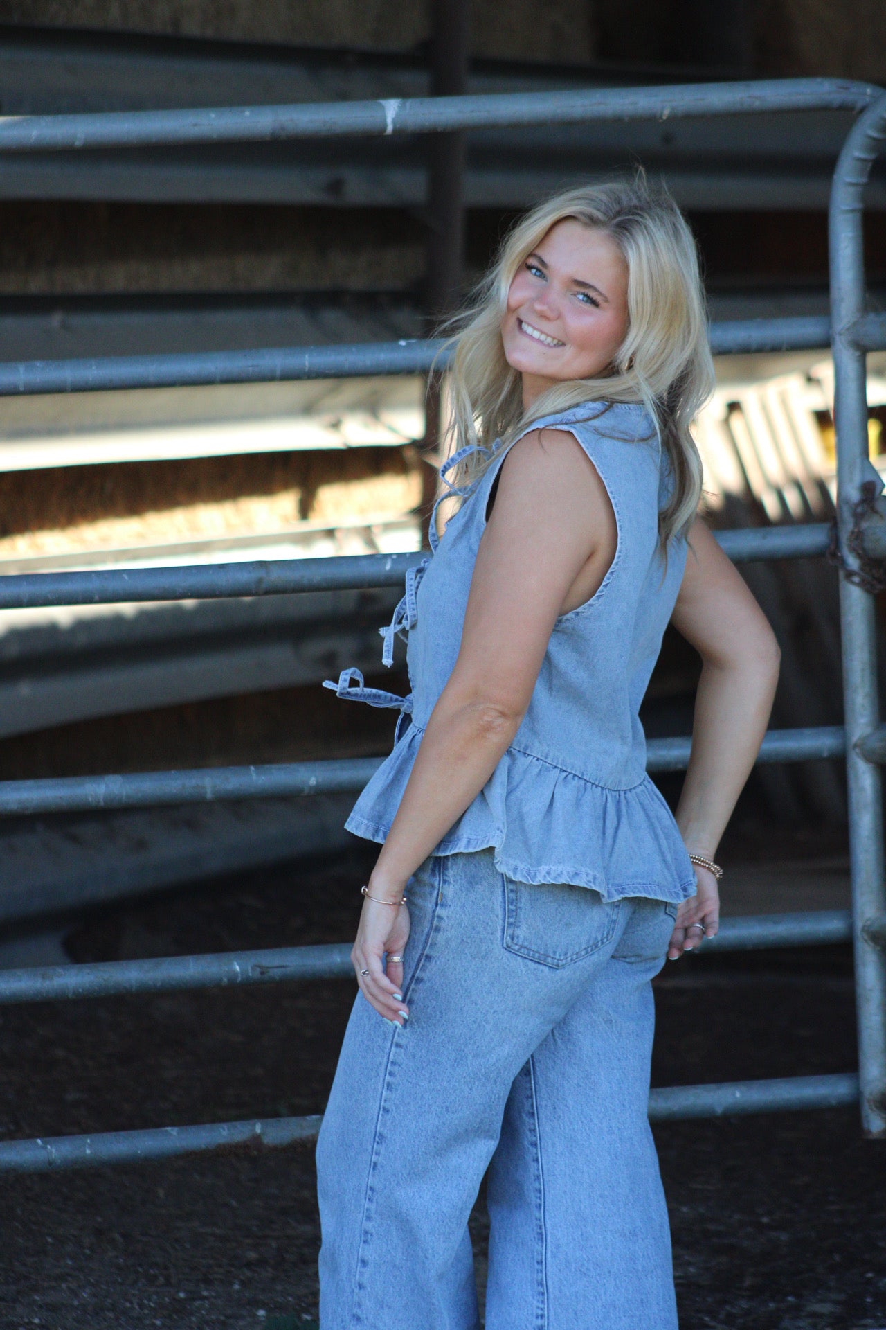 Denim Drift Top