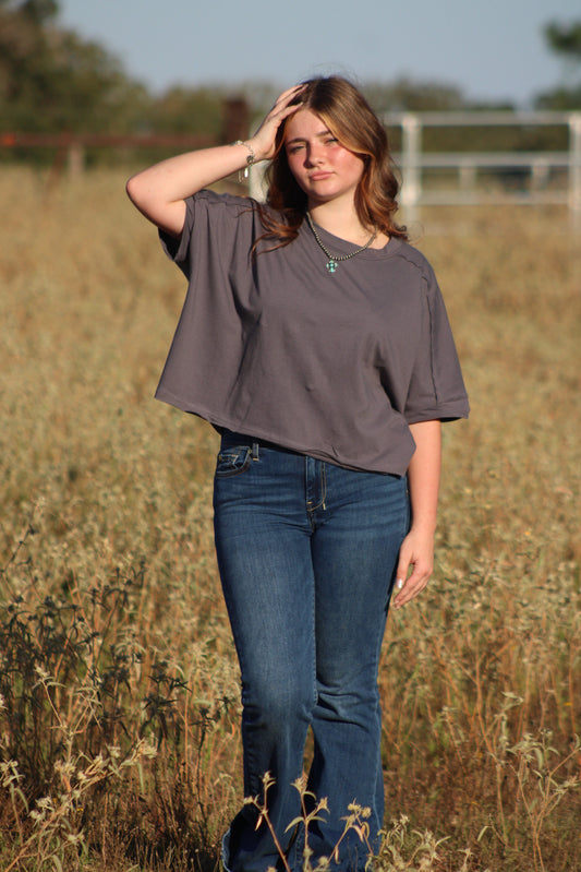 Charcoal Drift Top