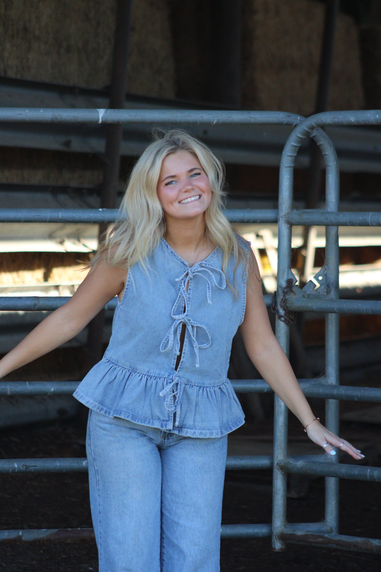 Denim Drift Top