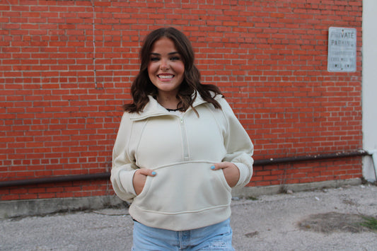 Bone Cloud Half Zip