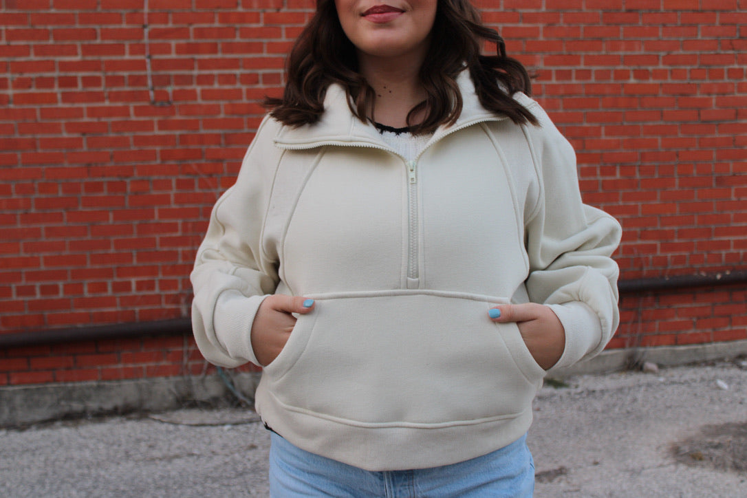 Bone Cloud Half Zip