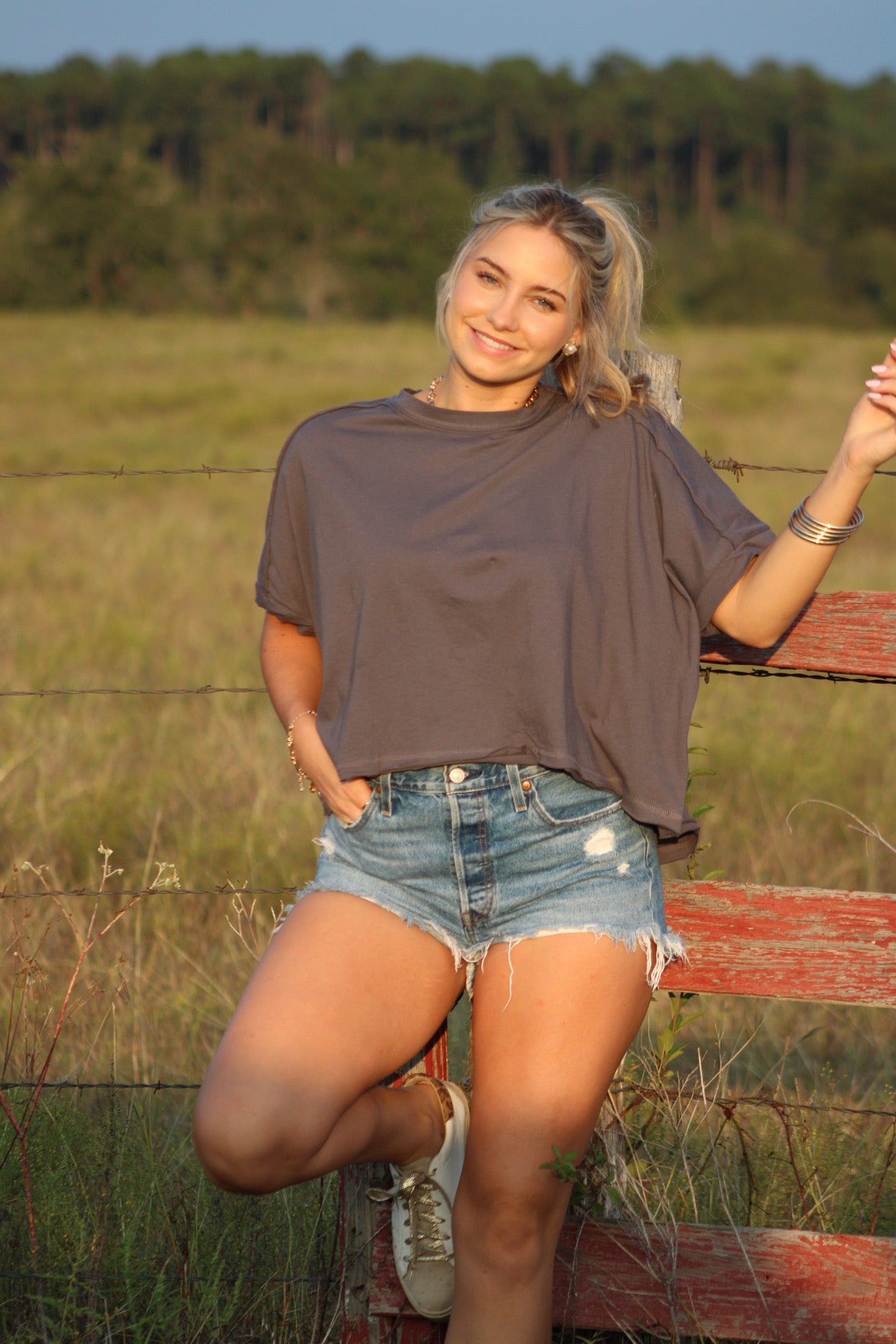 Charcoal Drift Top