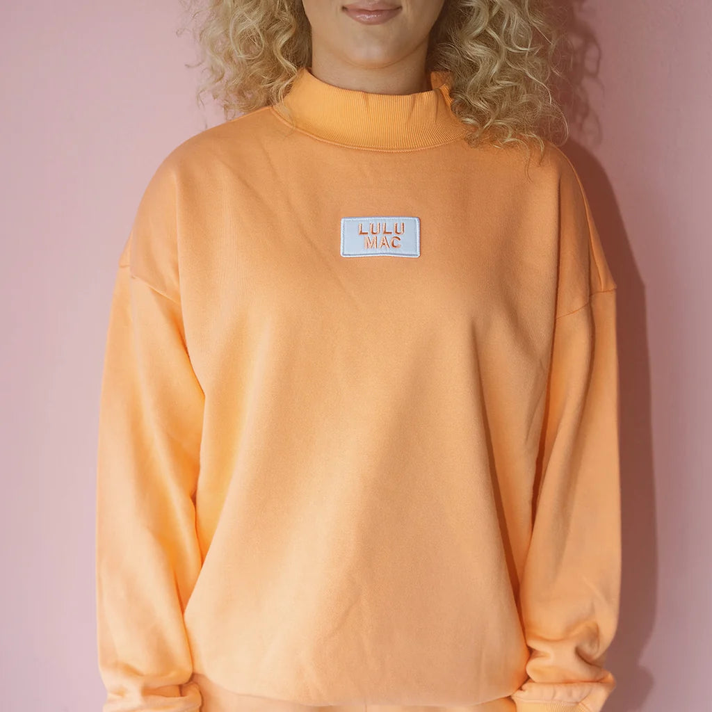 LULU MAC- Terry Cloth Mockneck ORANGE